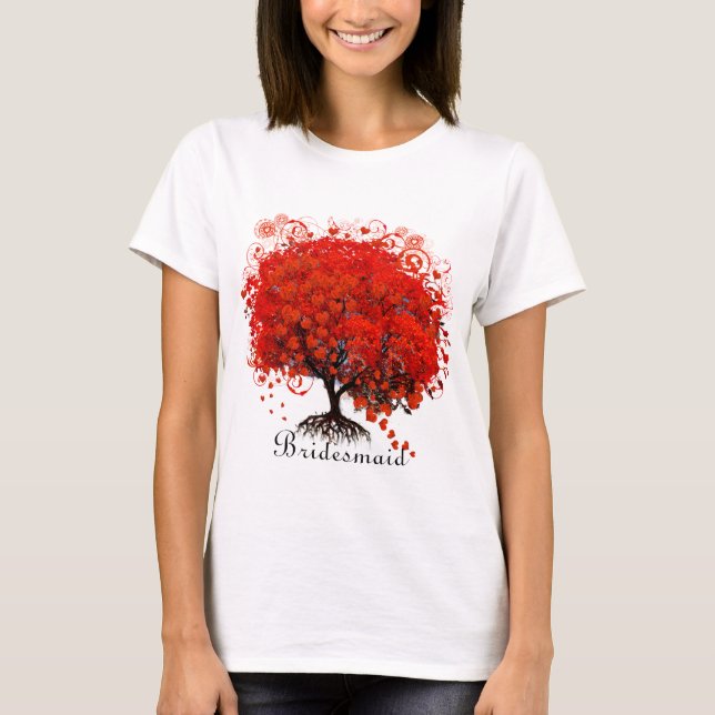 Red Tree Wedding T-Shirts, Gifts, Stickers & Favou T-Shirt (Front)