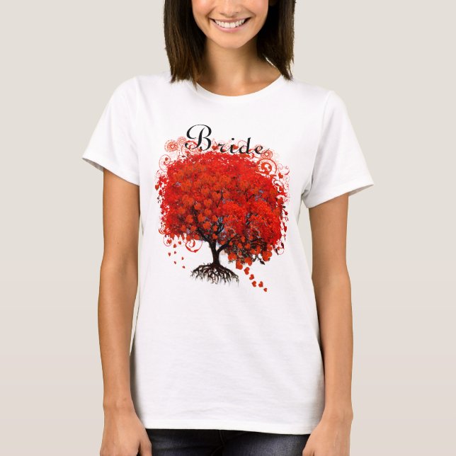 Red Tree Wedding T-Shirts, Gifts, Stickers & Favou T-Shirt (Front)