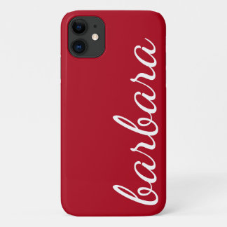 Red Trendy Script Personalised iPhone 11 Case