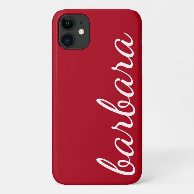 Red Trendy Script Personalised Case-Mate iPhone Case (Back)