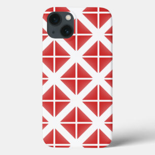 Red Trendy Triangle Pattern iPhone 13 Case