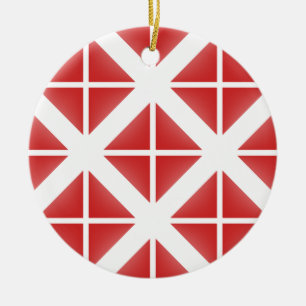 Red Trendy Triangle Pattern Ceramic Tree Decoration