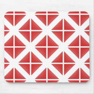 Red Trendy Triangle Pattern Mouse Mat