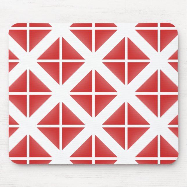 Red Trendy Triangle Pattern Mouse Mat (Front)