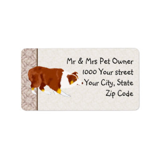 Red Tri Australian Stockdog Custom Address Label