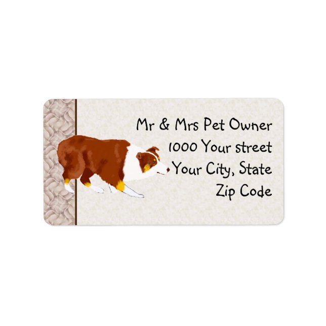 Red Tri Australian Stockdog Custom Address Label (Front)