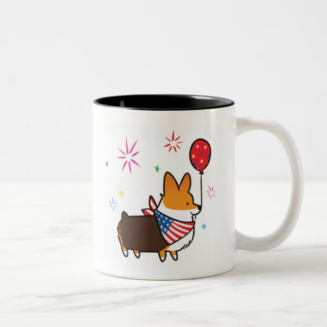 Red Tri-Colour Corgi America Mug | CorgiThings (Right)