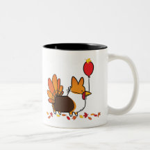 Red Tri-Colour Thanksgiving Turkey Mug
