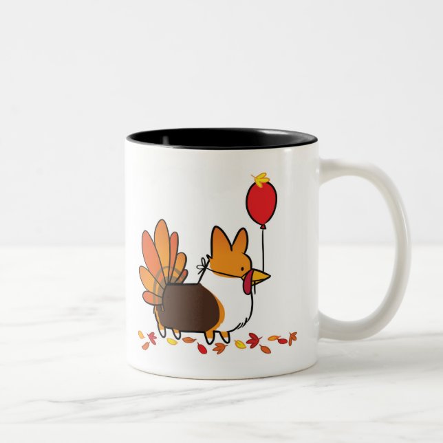 Red Tri-Colour Thanksgiving Turkey Mug (Right)
