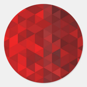 red triangle background abstract pattern low poly classic round sticker