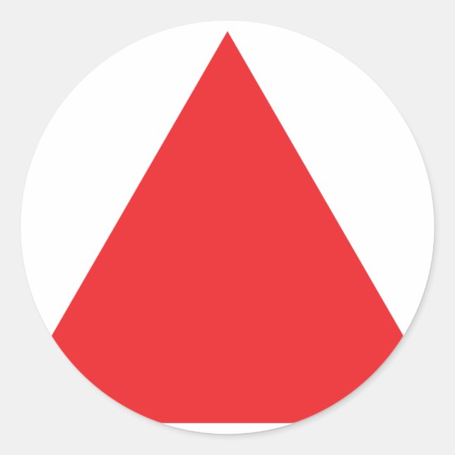 red triangle icon classic round sticker (Front)
