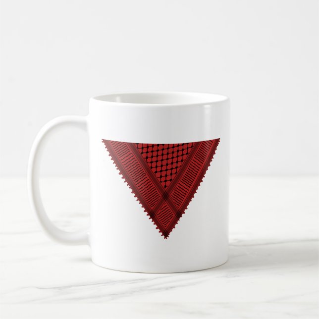 red triangle Keffiyeh Palestine resistance symbol Coffee Mug (Left)