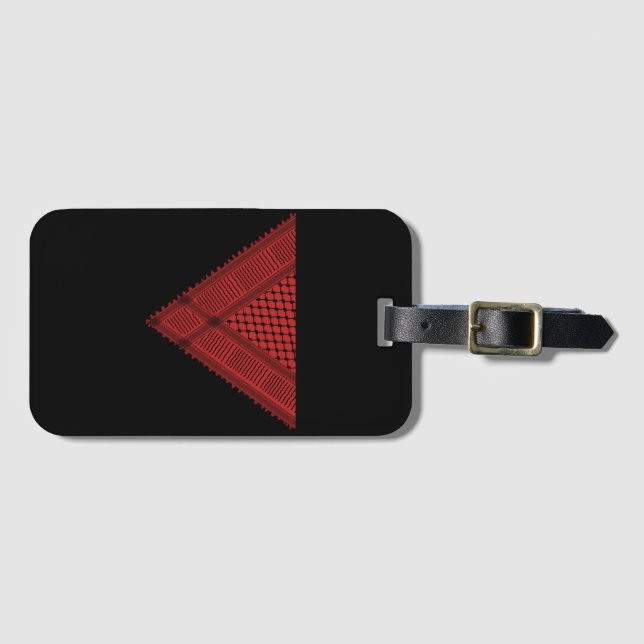 red triangle Keffiyeh Palestine resistance symbol Luggage Tag (Front Horizontal)