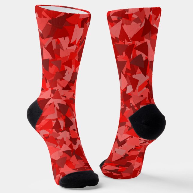 Red Triangle Pattern Socks (Angled)