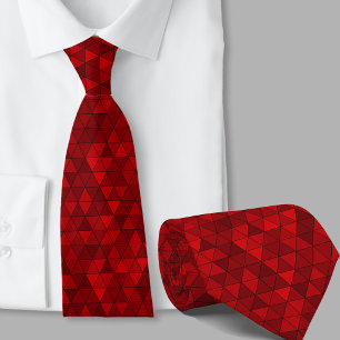 Red triangles Geometric Pattern mens modern Tie
