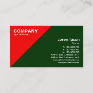 Red Triangular Corner - Dark Green (003300) Business Card