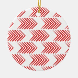 Red Tribal Arrow Pattern Ceramic Tree Decoration