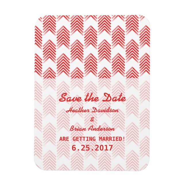 Red Tribal Arrows Save the Date Flexi Magnet (Vertical)