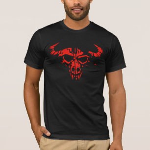 Red Tribal Buffalo Skull T-Shirt