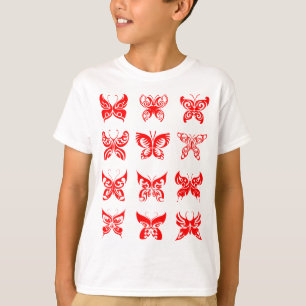 Red Tribal Butterfly Ornamental T-Shirt