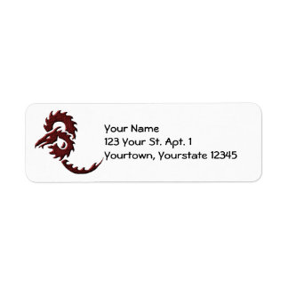 Red Tribal Dragon Address Label