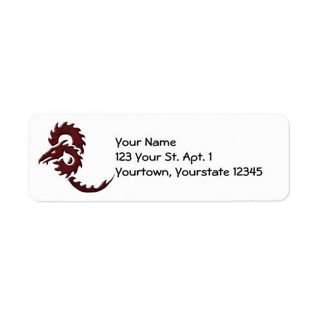 Red Tribal Dragon Address Label (Front)