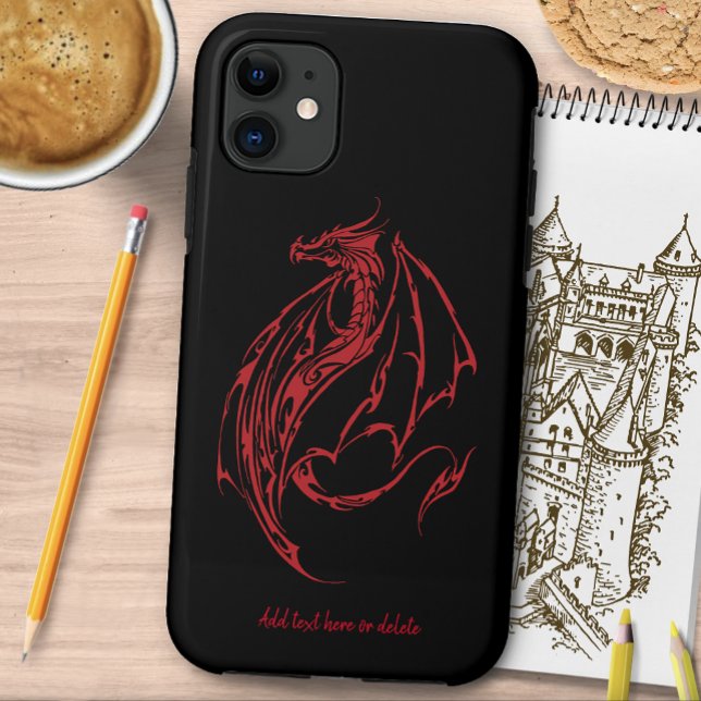 Red Tribal Dragon Black Case-Mate iPhone Case (Creator Uploaded)