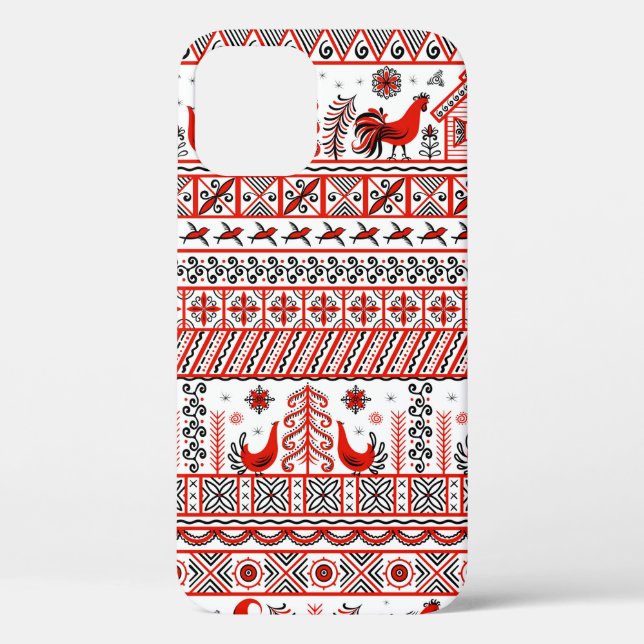 Red tribal ethnic seamless pattern Case-Mate iPhone case (Back)