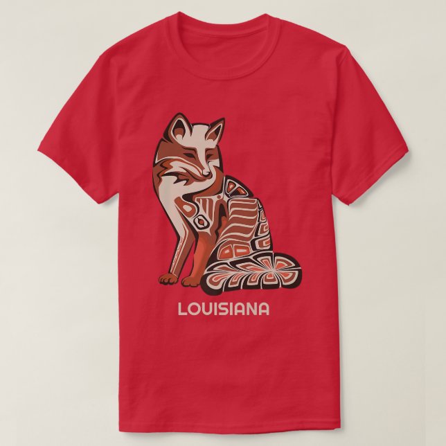 Red Tribal Fo Louisiana Native American Artwork T-Shirt (Design Front)
