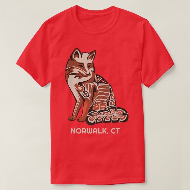 Red Tribal Fo Norwalk Native American Artwork Styl T-Shirt (Design Front)