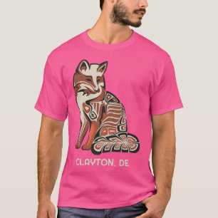 Red Tribal Fox Clayton Native American Artwork Sty T-Shirt