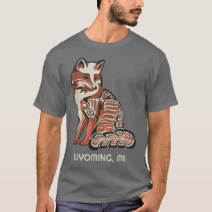 Red Tribal Fox Wyoming Native American Artwork Sty T-Shirt