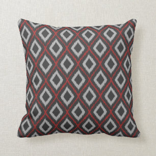 Red Tribal Ikat Cushion