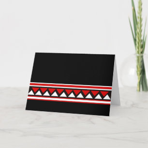 Red Tribal Triangles Card