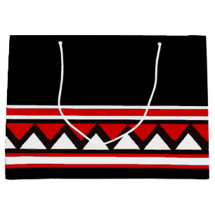 Red Tribal Triangles Large Gift Bag
