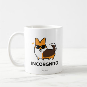 Red Tricolor Corgi With Tail Incorgnito Mug