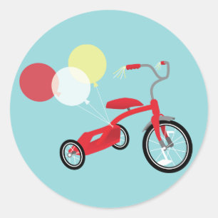 Red Tricycle Graphic Classic Round Sticker