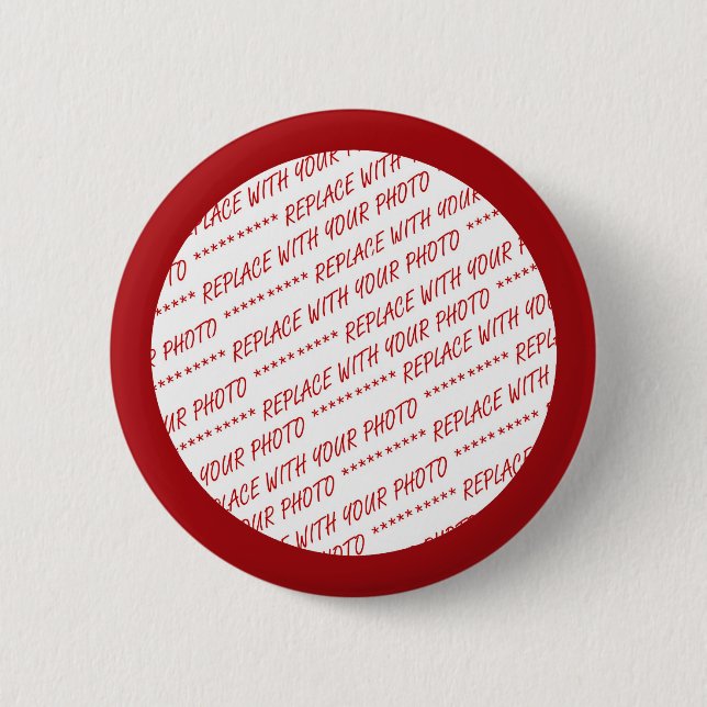 Red Trimmed Photo Template 6 Cm Round Badge (Front)