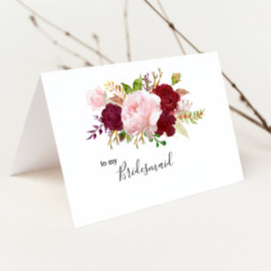 Red Tropical and Romantic Bridesmaid Thank You