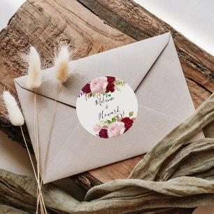 Red Tropical and Romantic Wedding Envelope Seals