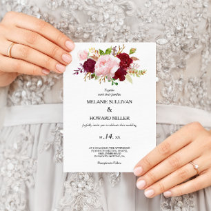 Red Tropical and Romantic Wedding Invitation
