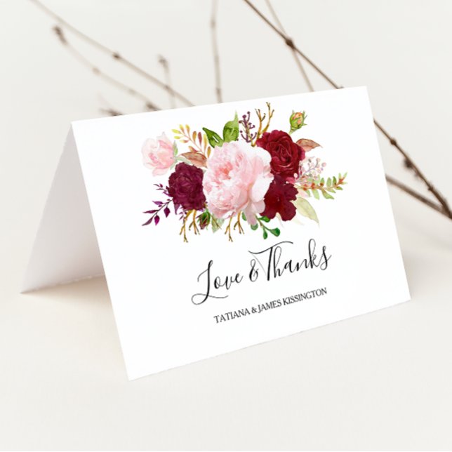 Red Tropical and Romantic Wedding Thank You (Creator Uploaded)