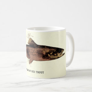 Red Trout Canada Vintage Fishing Art for Anglers Coffee Mug