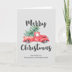 Red Truck and Tree Corporate Holiday Card