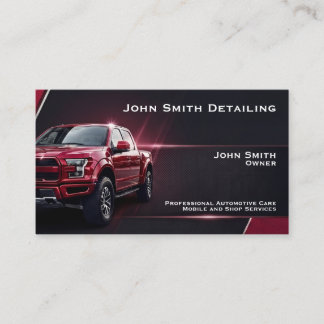 Red Truck Auto Washing Repair Detailing Card