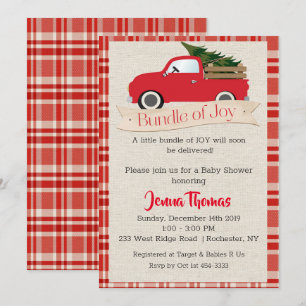 Red Truck Baby Shower Invitation