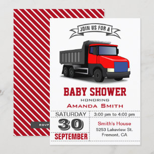 Red Truck Baby Shower Invitation
