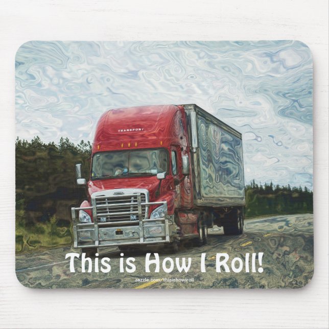 RED TRUCK BIG RIG LORRY DRIVERS Mousepad (Front)