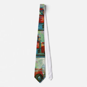 RED TRUCK BIG RIG TRUCKERS Fashion Tie