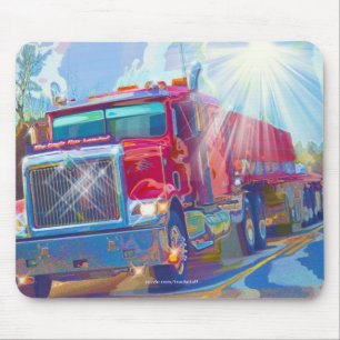 RED TRUCK BIG RIG TRUCKERS Gifts Mouse Mat